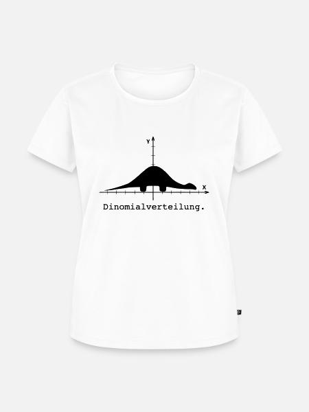 Dinomial Distribution: Dino meets Math - Frauen Premium Bio T-Shirt - Weiß