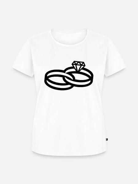 Hochzeitsringe - Wedding Rings - Frauen Premium Bio T-Shirt - Weiß