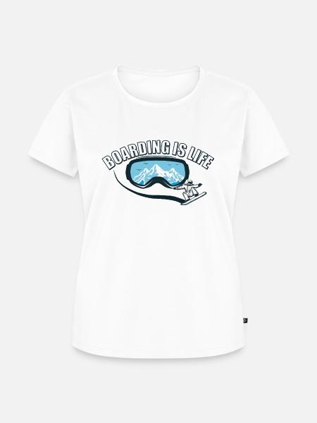 Boarding is Life - Snowboard - Frauen Premium Bio T-Shirt - Weiß