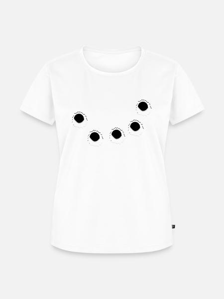 Löcher waffen schüsse - Frauen Premium Bio T-Shirt - Weiß