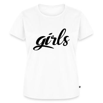GIRLS, Girl - Mädchen und Freundinnen - Frauen Premium Bio T-Shirt - Weiß - Vorne - AI Model Female 172 dark (172cm)