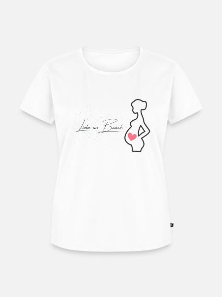 Liebe im Bauch - Frauen Premium Bio T-Shirt - Weiß