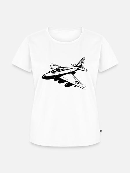 Kampfjet - Frauen Premium Bio T-Shirt - Weiß