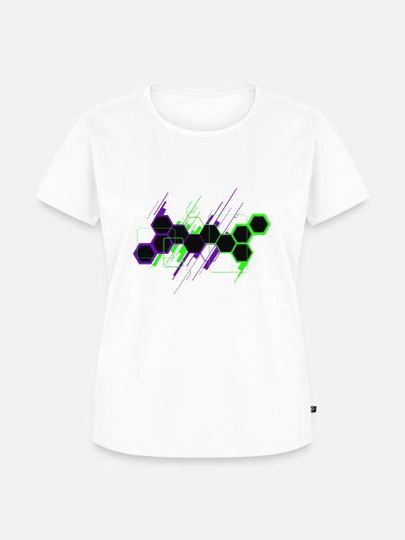Wabe Abstrakt - Frauen Premium Bio T-Shirt - Weiß