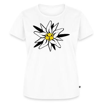 Edelweiss flower black yellow - Women's Premium Organic T-shirt - white - Front - AI Model Female 172 dark (172cm)