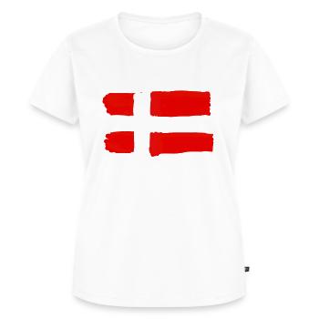 Dänische Flagge - Frauen Premium Bio T-Shirt - Weiß - Vorne - AI Model Female 172 dark (172cm)