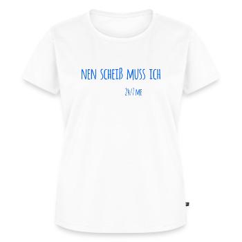 einen scheiß muss ich - Frauen Premium Bio T-Shirt - Weiß - Vorne - AI Model Female 172 dark (172cm)