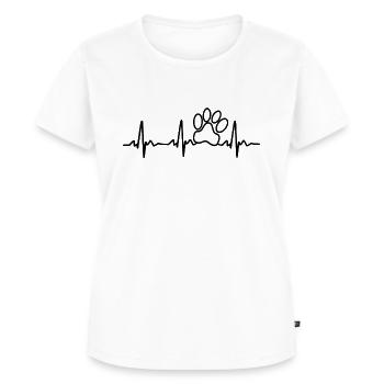 Pfote Herzschlag Hunde Katze - Frauen Premium Bio T-Shirt - Weiß - Vorne - AI Model Female 172 dark (172cm)