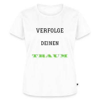 Verfolge deine TRAUM - Frauen Premium Bio T-Shirt - Weiß - Vorne - AI Model Female 172 dark (172cm)