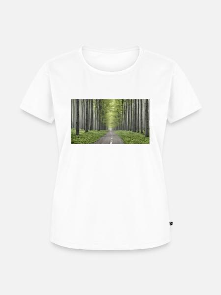 Strasse im Wald - Frauen Premium Bio T-Shirt - Weiß