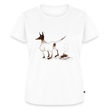 Chien qui fait caca - T-shirt Premium bio Femme - blanc - Devant - AI Model Female 172 dark (172cm)