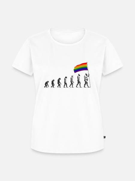 LGBTQIA + Pride Evolution - Frauen Premium Bio T-Shirt - Weiß