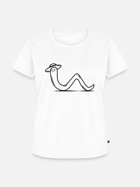 Regenwurm - Frauen Premium Bio T-Shirt - Weiß