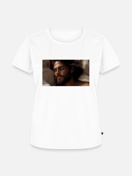 Schlafender Mann - Frauen Premium Bio T-Shirt - Weiß
