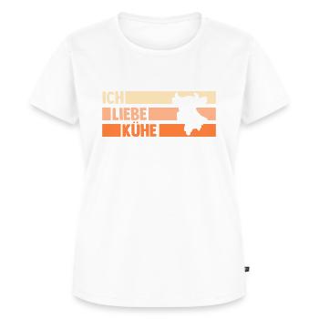 Kuh Landwirt Bauernhof Kühe - Frauen Premium Bio T-Shirt - Weiß - Vorne - AI Model Female 172 dark (172cm)