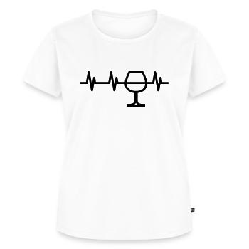 Wein Herzschlag, Weinkost, Weinliebhaber - Frauen Premium Bio T-Shirt - Weiß - Vorne - AI Model Female 172 dark (172cm)