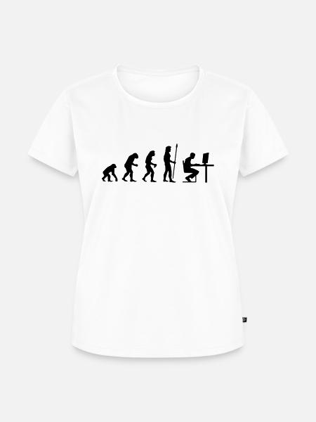 evolution_pc_gamer2 - Frauen Premium Bio T-Shirt - Weiß