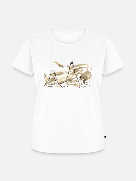 Berge Landschaft / Tusche Berg - Frauen Premium Bio T-Shirt - Weiß