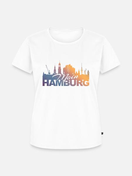 Moin Hamburg - Farbverlauf - Frauen Premium Bio T-Shirt - Weiß