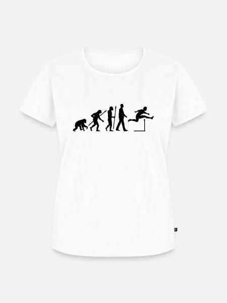 Evolution Hürdenläufer- - Frauen Premium Bio T-Shirt - Weiß