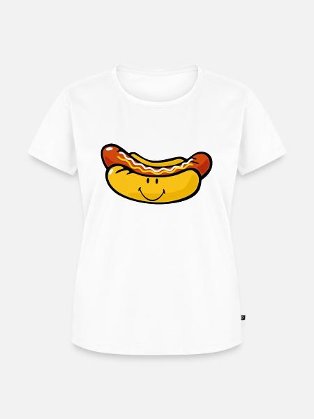 Smiley Hot Dog - Frauen Premium Bio T-Shirt - Weiß