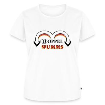 Doppel Wumms nach hinten - Frauen Premium Bio T-Shirt - Weiß - Vorne - AI Model Female 172 dark (172cm)