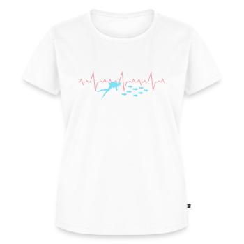 Taucher Herzschlag Tauchen Dive - Frauen Premium Bio T-Shirt - Weiß - Vorne - AI Model Female 172 dark (172cm)