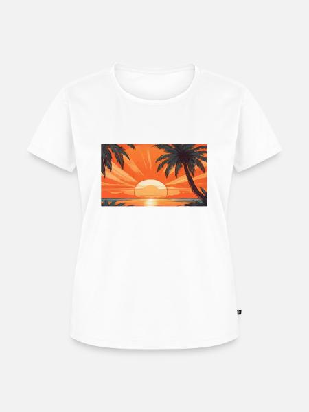 Palmen Panorama - Frauen Premium Bio T-Shirt - Weiß