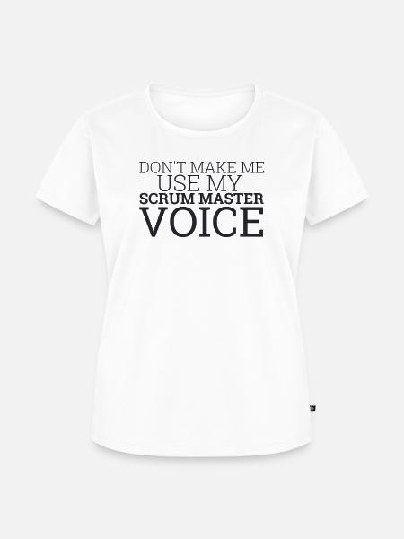 "Scrum Master Voice | "Scrum Master"" - Frauen Premium Bio T-Shirt - Weiß