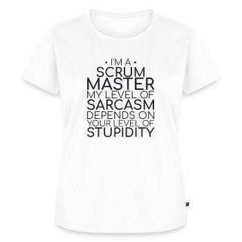 "Scrum Master Sarcasm | "Scrum Master"" - Frauen Premium Bio T-Shirt - Weiß - Vorne - AI Model Female 172 dark (172cm)