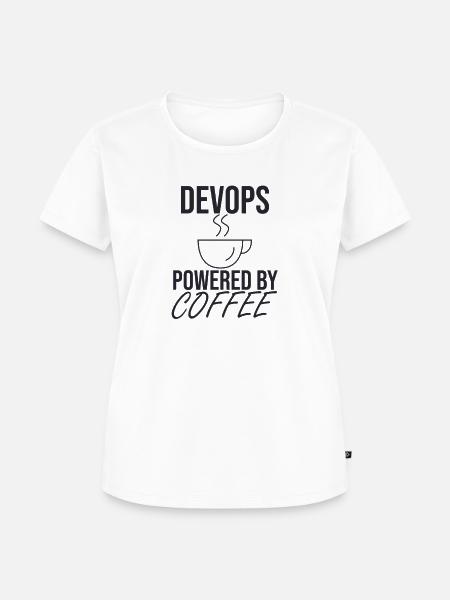 "DevOps Coffee | Softwareentwicklung" - Frauen Premium Bio T-Shirt - Weiß