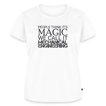 "Mechanical Engineer Magic | Maschinenbau" - Frauen Premium Bio T-Shirt - Weiß - Vorne - AI Model Female 172 dark (172cm)