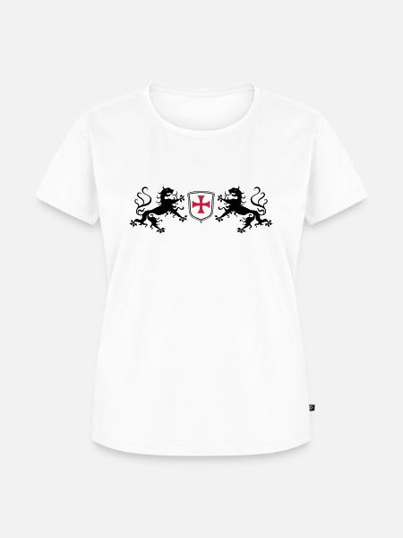 Löwen Templer Kreuz - Frauen Premium Bio T-Shirt - Weiß