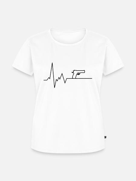 herzschlag pistole - Frauen Premium Bio T-Shirt - Weiß