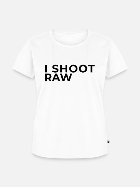 We don't shoot JPEG! - Frauen Premium Bio T-Shirt - Weiß
