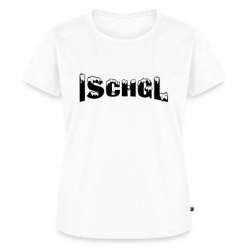 Ischgl station de ski (neige) - T-shirt Premium bio Femme - blanc - Devant - AI Model Female 172 dark (172cm)