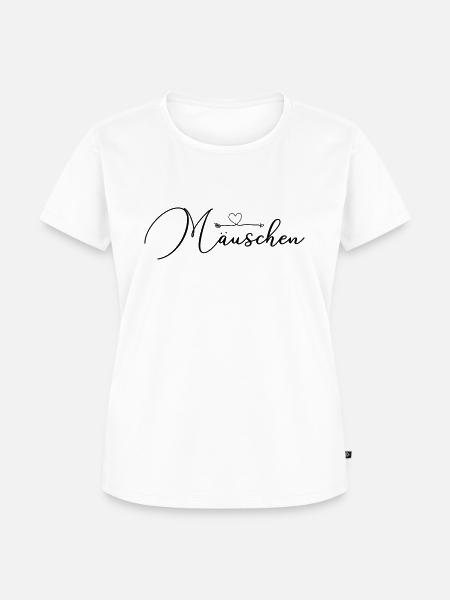 Personalisierbar Maeuschen Herzpfeil - Frauen Premium Bio T-Shirt - Weiß