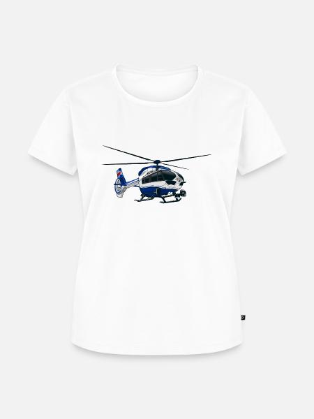 Polizei Hubschrauber Pilot - Frauen Premium Bio T-Shirt - Weiß