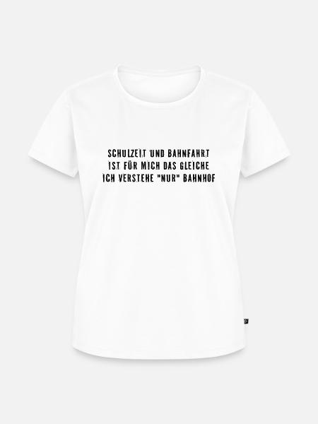 Schulzeit und Bahnfahrt - Frauen Premium Bio T-Shirt - Weiß