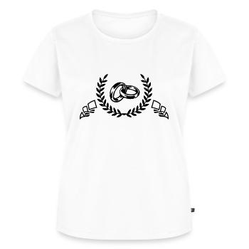 eheringe - Frauen Premium Bio T-Shirt - Weiß - Vorne - AI Model Female 172 dark (172cm)