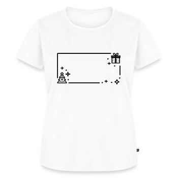 Weihnachtlicher Rahmen - Frauen Premium Bio T-Shirt - Weiß - Vorne - AI Model Female 172 dark (172cm)