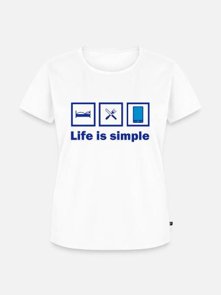 lifeissimple_handy - Frauen Premium Bio T-Shirt - Weiß