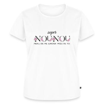 cadeau super nounou - T-shirt Premium bio Femme - blanc - Devant - AI Model Female 172 dark (172cm)