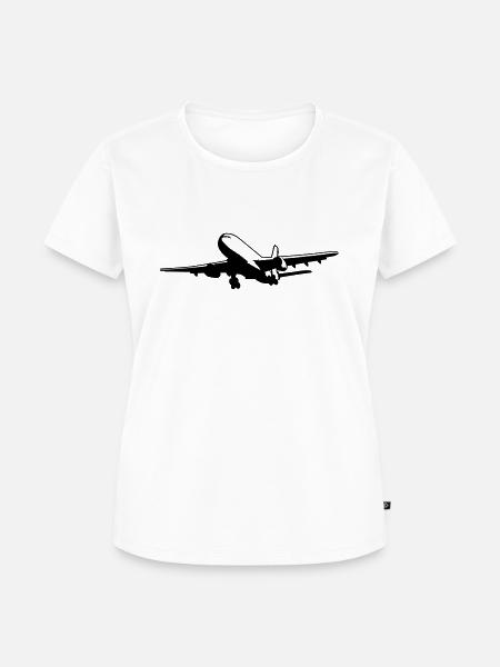 Flugzeug Passagierflugzeug Urlaub - Frauen Premium Bio T-Shirt - Weiß
