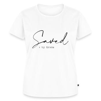 Saved by Grace - Frauen Premium Bio T-Shirt - Weiß - Vorne - AI Model Female 172 dark (172cm)