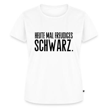 freudiges Schwarz Spruch Kleidung - Frauen Premium Bio T-Shirt - Weiß - Vorne - AI Model Female 172 dark (172cm)