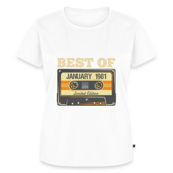 Best Of January 1981 40. Geburtstag 40th T-Shirt - Frauen Premium Bio T-Shirt - Weiß - Vorne - AI Model Female 172 dark (172cm)