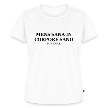 Mensa Sana In Corpore Sano - Juvenal - Women's Premium Organic T-shirt - white - Front - AI Model Female 172 dark (172cm)