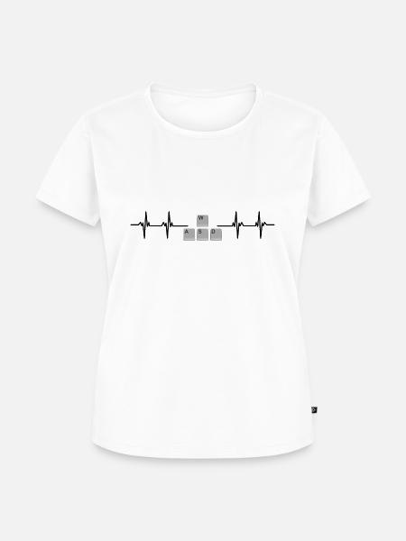 Heartbeat - WASD - Der Zocker - Frauen Premium Bio T-Shirt - Weiß