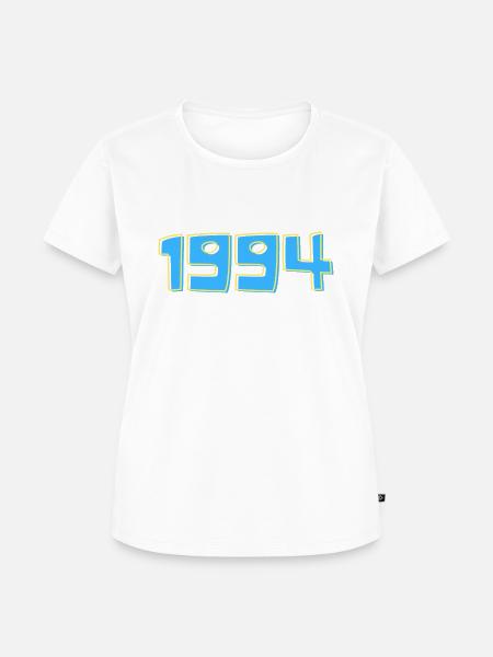 1994 Blau & Gelb - Frauen Premium Bio T-Shirt - Weiß